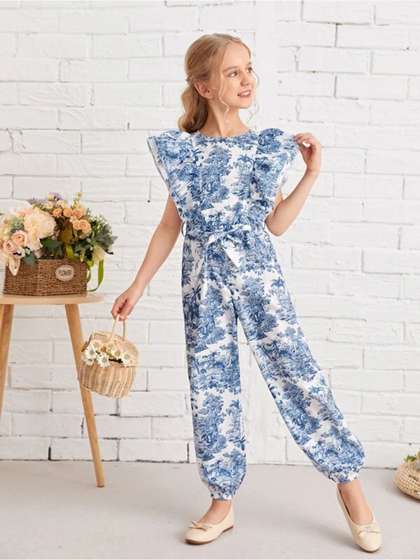 BAESD Girls Printed
                    Basic Jumpsuit