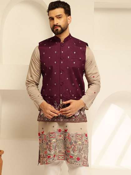 SOJANYA Embroidered
                        Brocade Nehru Jacket