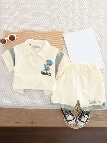 INCLUD Boys Printed
                    T-shirt with Shorts