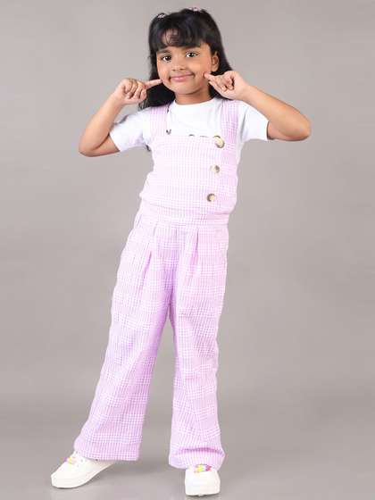 Nature Nook Kids Girls
                    Checked Basic Jumpsuit