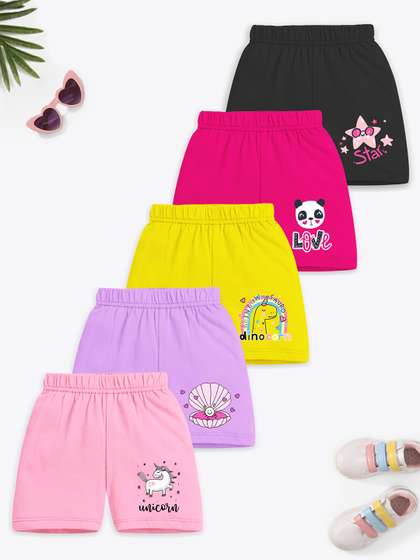 YK X Trampoline Girls
                    Pack of 5 Regular Fit Mickey & Friends Printed
                    Shorts