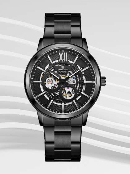 KENNETH SCOTT Men Patterned Dial & Stainless Steel Bracelet Style Straps Analogue Automatic Watch