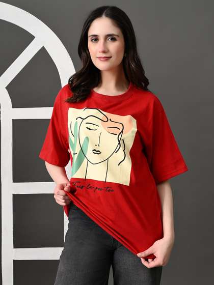 Women Printed Cotton T-shirt
