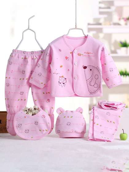 Fancy Walas Kids 5-Piece
                    Pure Cotton Baby Apparel Gift Set