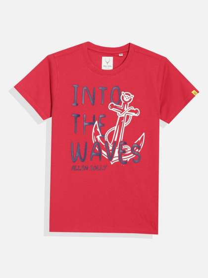 Allen Solly Junior Boys
                    Typography Printed Round Neck Cotton T-shirt