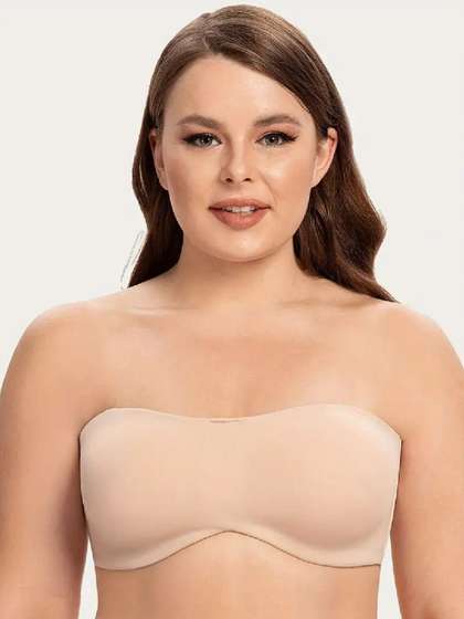 Poftik Full Coverage
                        Removable Padding Rapid-Dry Bandeau Bra