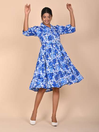 Rashmi Shree Creation Women Cotton Floral Print Fit & Flare Midi Dress