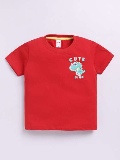 LITTLE NINJA Boys
                    Graphic Printed Round Neck Cotton T-shirt