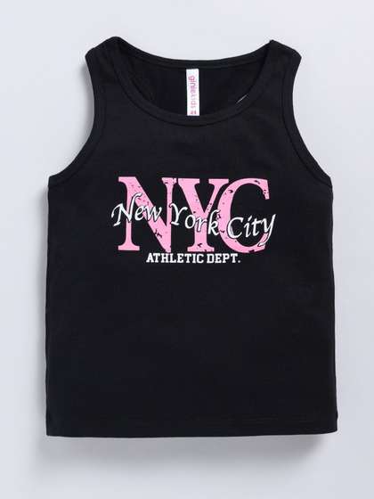 Ginie Girls Typography
                    Printed Round Neck Top