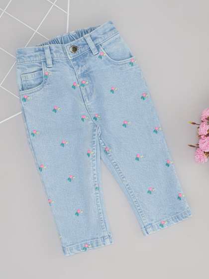 Pantaloons Baby Girls
                    Embroidered Mid-Rise Regular Fit Jeans