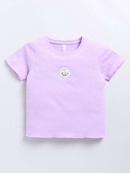 Ginie Girls Logo Short
                    Sleeve Cotton Crop Top