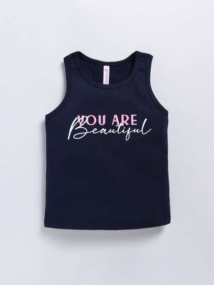 Ginie Girls Typography
                    Printed Tank Top