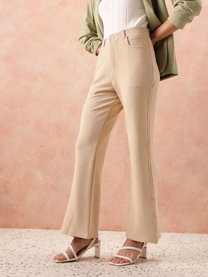 All About You Formals Women High-Rise Boot Cut Trousers