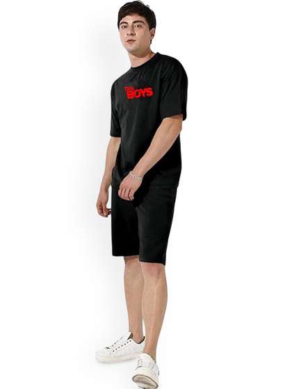 ELLITI Printed Round
                        Neck Pure Cotton T-Shirt With Shorts