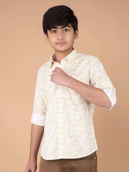 Crimsoune Club Boys
                    Classic Fit Spread Collar Floral Printed Cotton
                    Casual Shirt