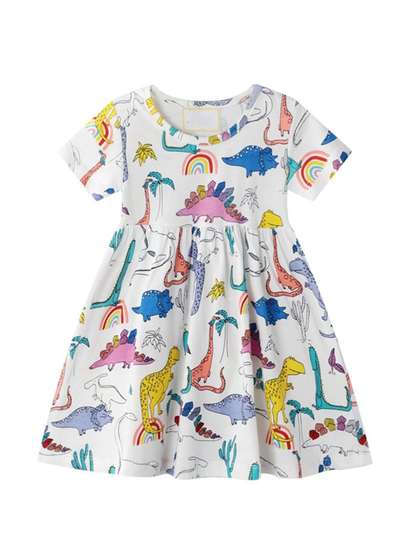 LULU & SKY Girls
                    Printed Round Neck Short Sleeves Nightdress