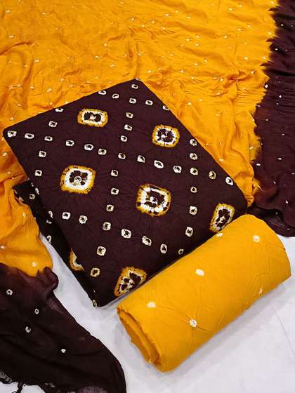HMP Fashion Bnadhani
                        Printed Unstitched Dress Material