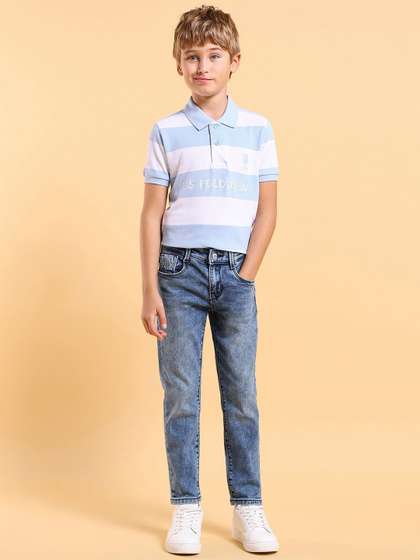U.S. Polo Assn. Kids
                    Boys Slim Fit Mid-Rise Light Fade Jeans