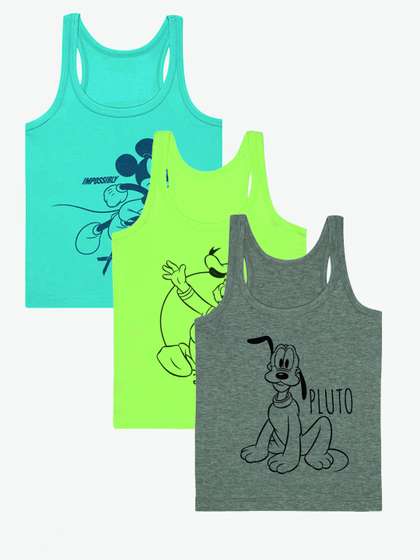 Bodycare Kids Boys Set
                    Of 3 Round Neck Sleeveless Mickey & Friends
                    Innerwear Vests