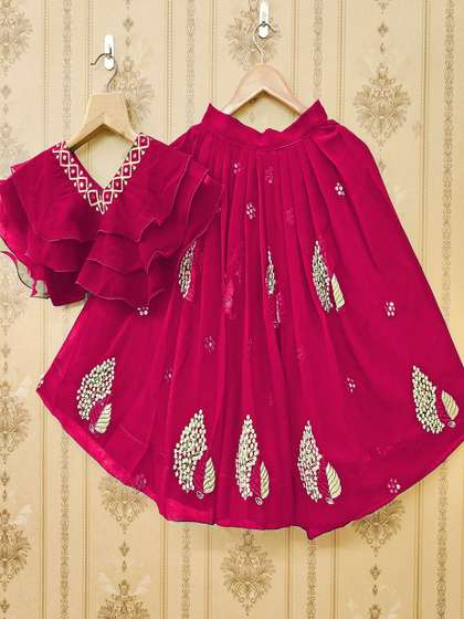 BAESD Girls
                        Embroidered Mukaish Ready to Wear Lehenga &
