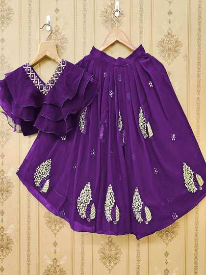 BAESD Girls
                        Embroidered Mukaish Ready to Wear Lehenga &