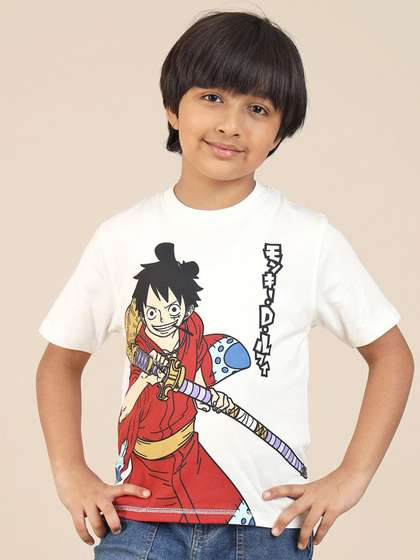 Kids Ville One Piece Anime Printed Regular Fit Tshirt