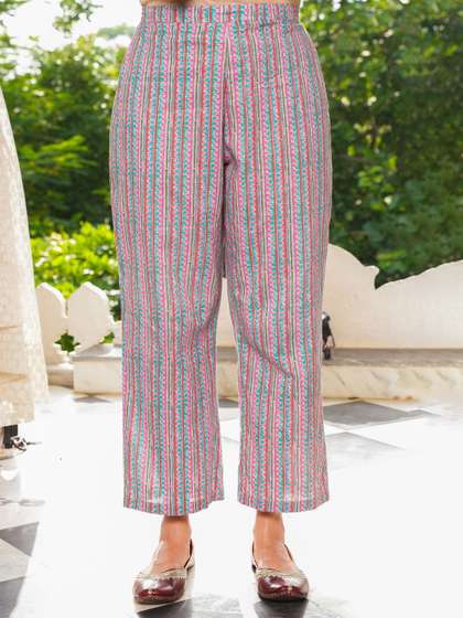 Aramya Women Striped Cotton Palazzos