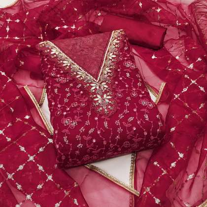 KALINI Embroidered Unstitched Dress Material