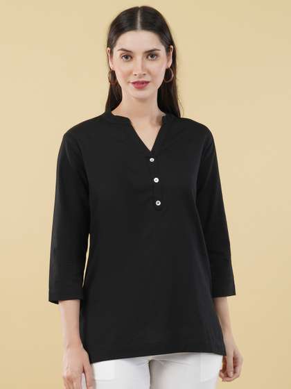 SKYTICK Women
                        Mandarin Collar Pure Cotton Kurti