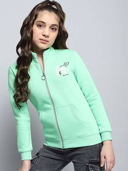 Monte Carlo Girls
                    Printed Mock Neck Front-Open Sweatshirt