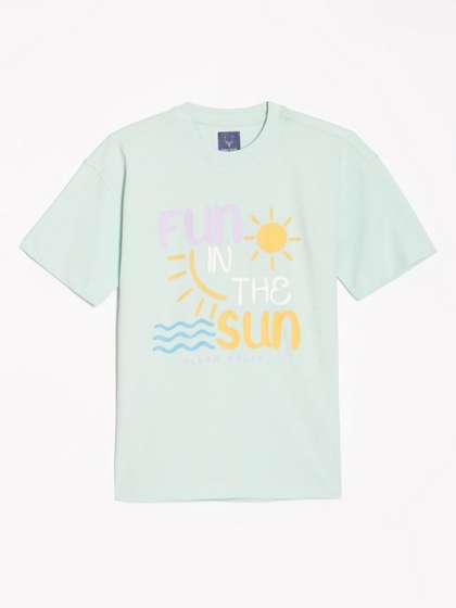 Allen Solly Junior Boys
                    Typography Printed Round Neck Cotton T-shirt