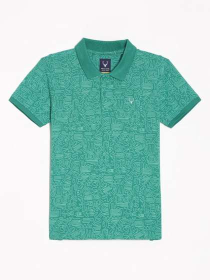 Allen Solly Junior Boys
                    Abstract Printed Polo Collar Cotton T-shirt