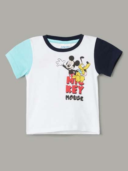 Juniors by Lifestyle Boys Mickey & Friends Printed Cotton T Shirt