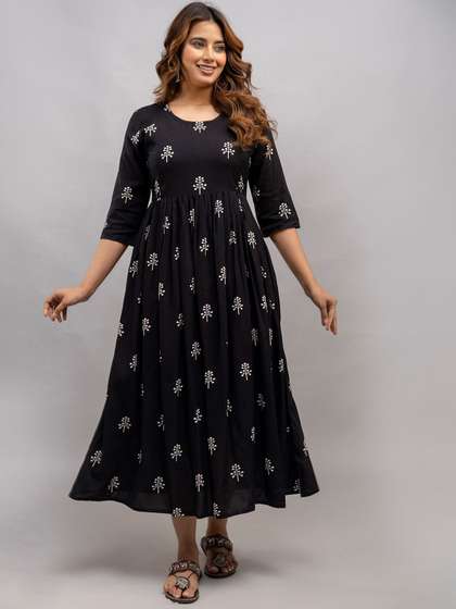 Mialo fashion Women
                        Printed Maxi Maternity Feeding Ethnic Dress