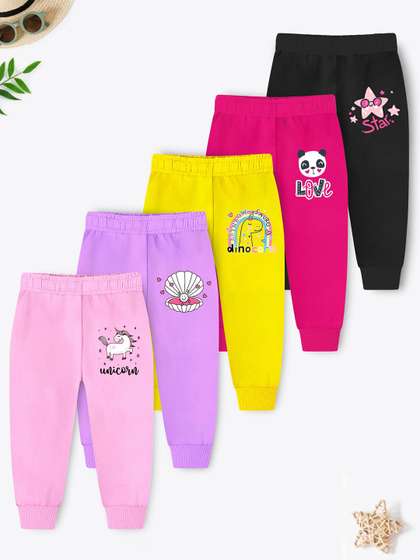 YK X Trampoline Girls
                    Pack Of 5 Printed Cotton Joggers