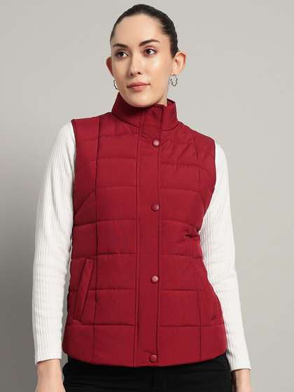 AR-FIT Women Stand
                      Collar Solid Casual Water Resistant Padded Jacket