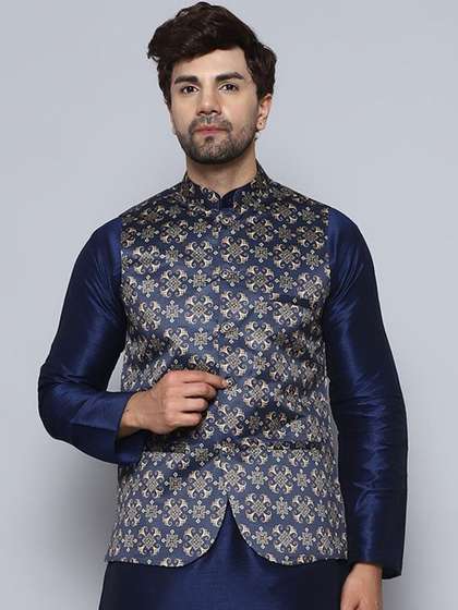 BANHUSSAIN Men Printed Nehru Jacket