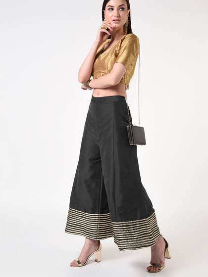 FLOREOS Women Flared Palazzos