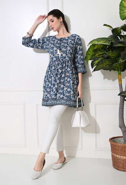 GLOWWORLD Floral Printed Empire A-Line Kurti