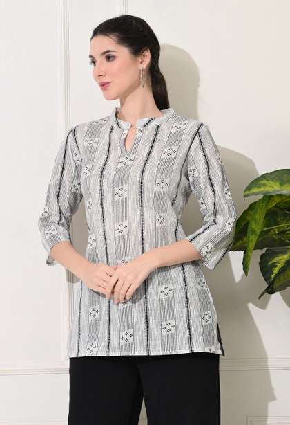 GLOWWORLD Geometric Printed Kurti