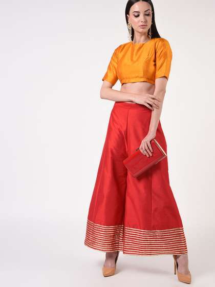 FLOREOS Women Flared Palazzos