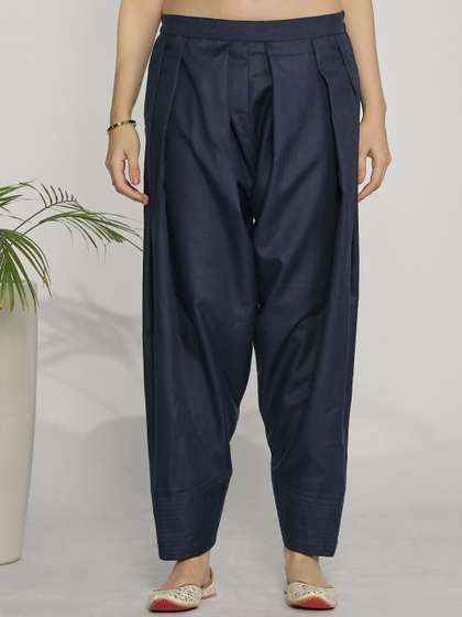 LetsDressUp Women
                        Navy Cotton Slub Farshi Salwar