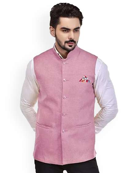 Eliq Jute Cotton Woven Nehru Jacket