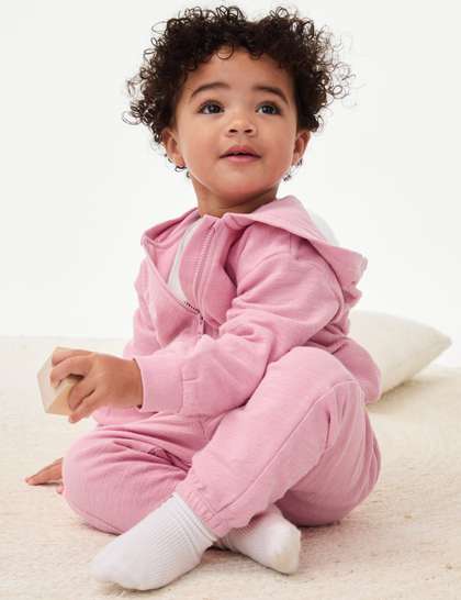 Marks & Spencer
                    Girls Pure Cotton Regular Fit Mid-Rise Joggers