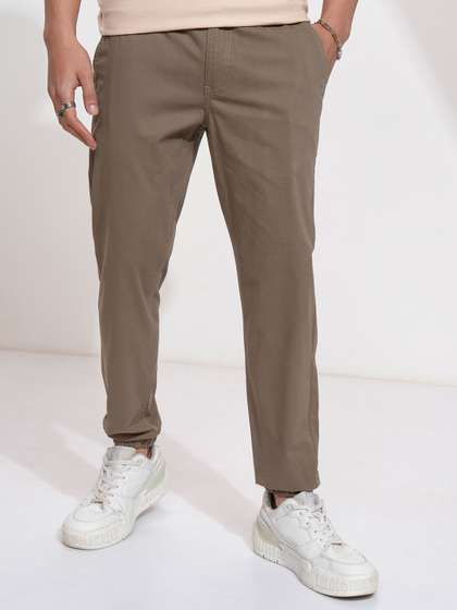 HIGHLANDER Men Solid Half Elasticated Jogger