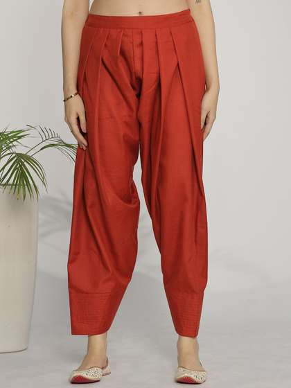 LetsDressUp Women
                        Rust Cotton Slub Farshi Salwar