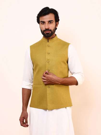 Satwaa Solid Nehru Jacket