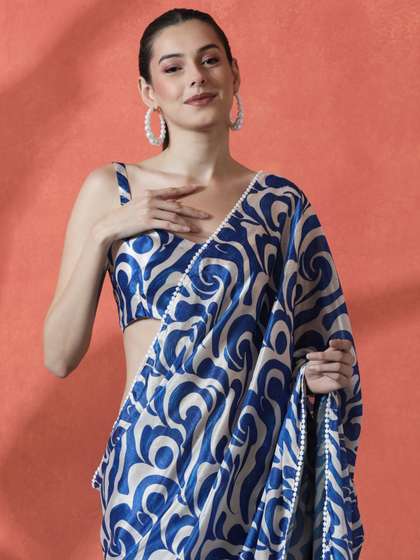 Sangria Satin
                        Digital Printed Ready to wear Saree