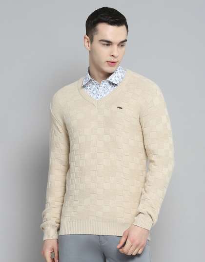 Cloak & Decker
                        Men Self Design Woollen Pullover