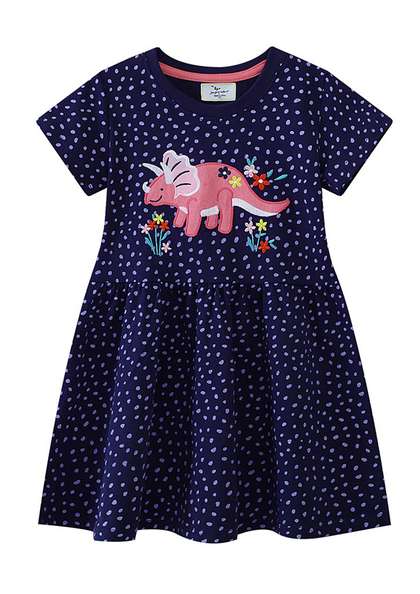 LULU & SKY Girls
                      Polka Dots Printed Knee Length Nightdress